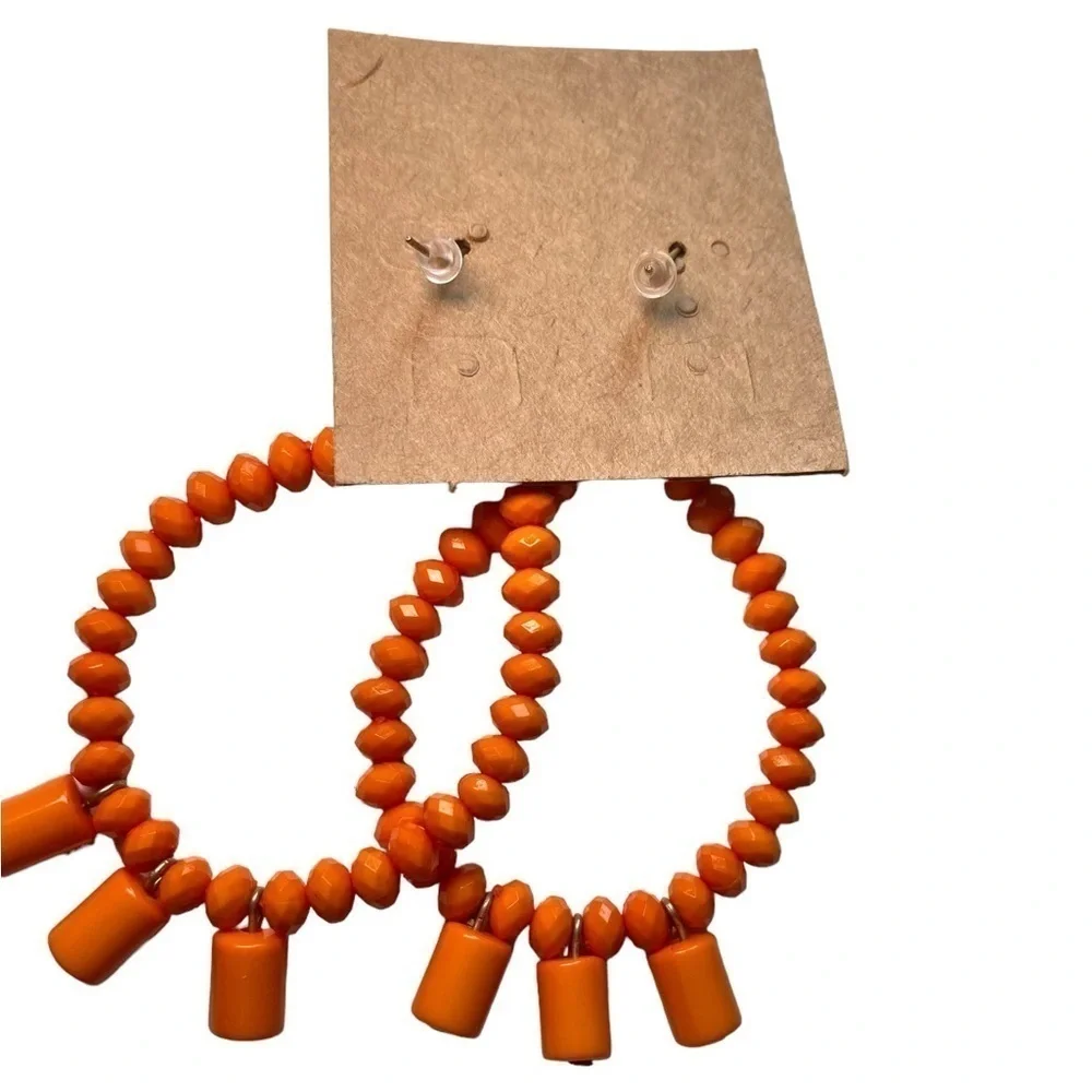 Plunder Creamsicle Orange Dangle Hook Earrings
